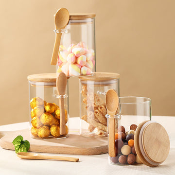 Frasco con cuchara de borosilicato