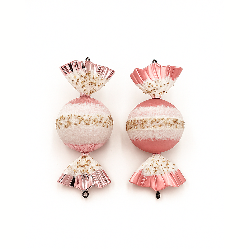 Adorno navideño tipo caramelo set x2