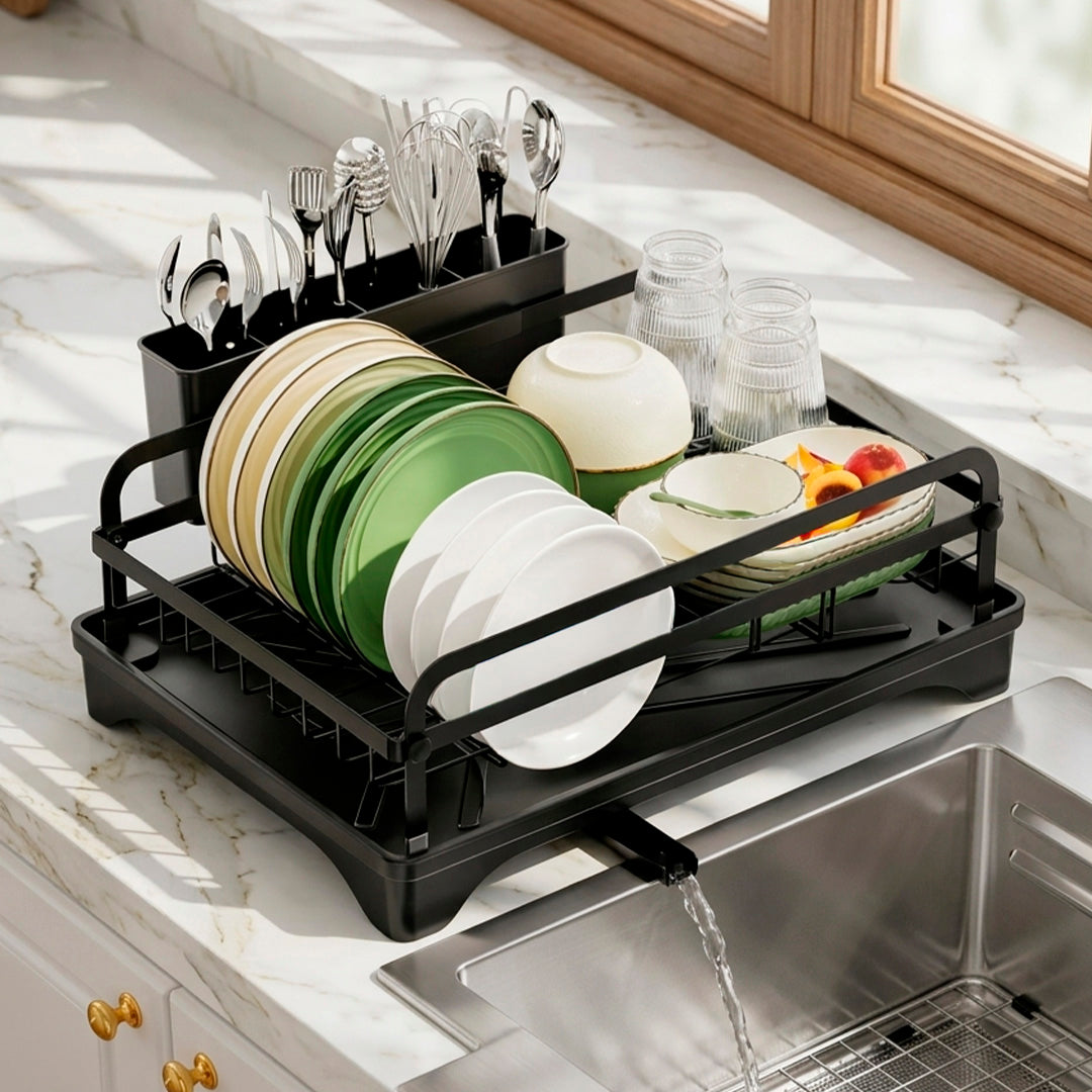 Escurridor de Platos con Soporte de Cubiertos