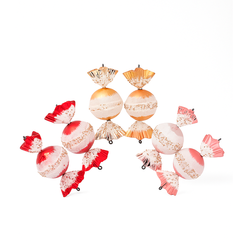 Adorno navideño tipo caramelo set x2