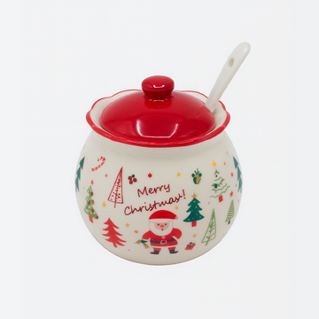 Frasco navideño con tapa y cucharita