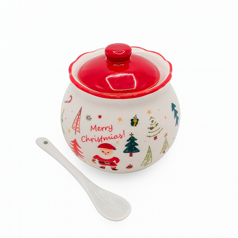Frasco navideño con tapa y cucharita