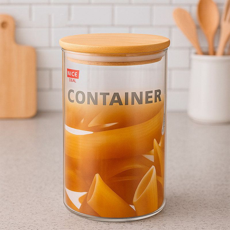 Recipiente de 2400ml con tapa de bambú