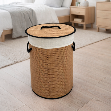 Cesta para ropa de bambú