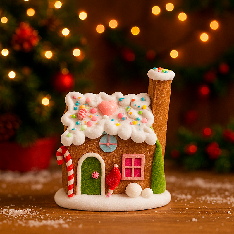 Casita de jengibre decorativa