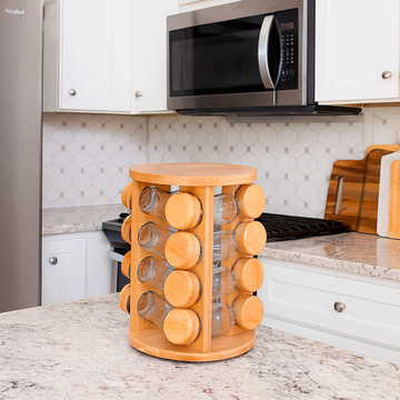 Organizador giratorio de bambú