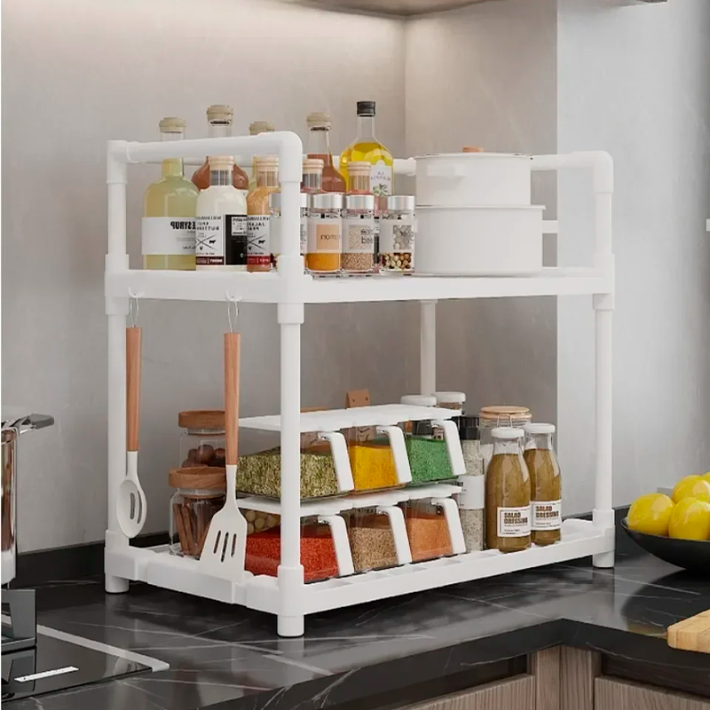 Estante multifuncional de 2 niveles