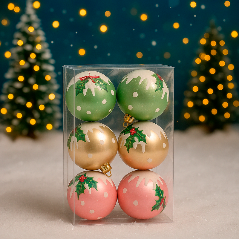 Set de 6 esferas navideñas