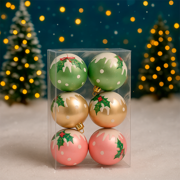 Set de 6 esferas navideñas