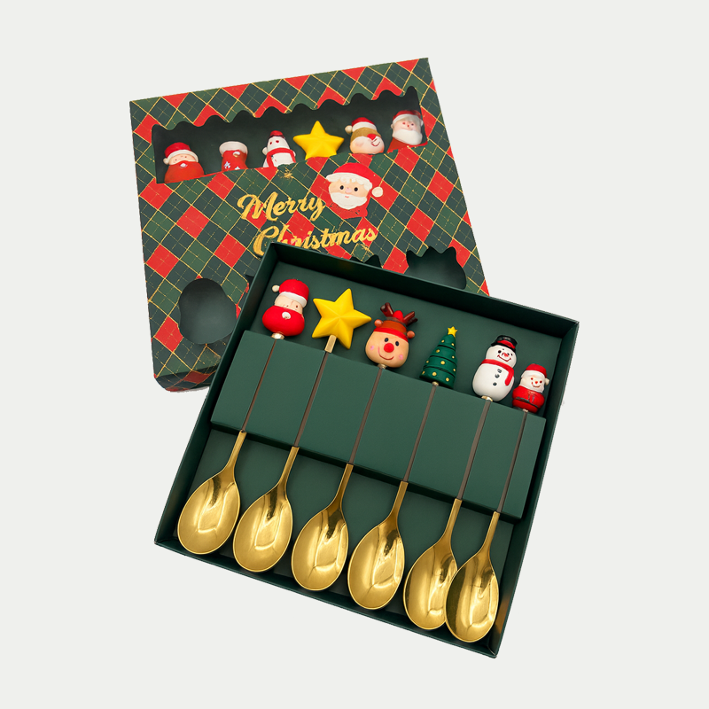 Set de 6 cucharitas navideñas
