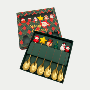 Set de 6 cucharitas navideñas