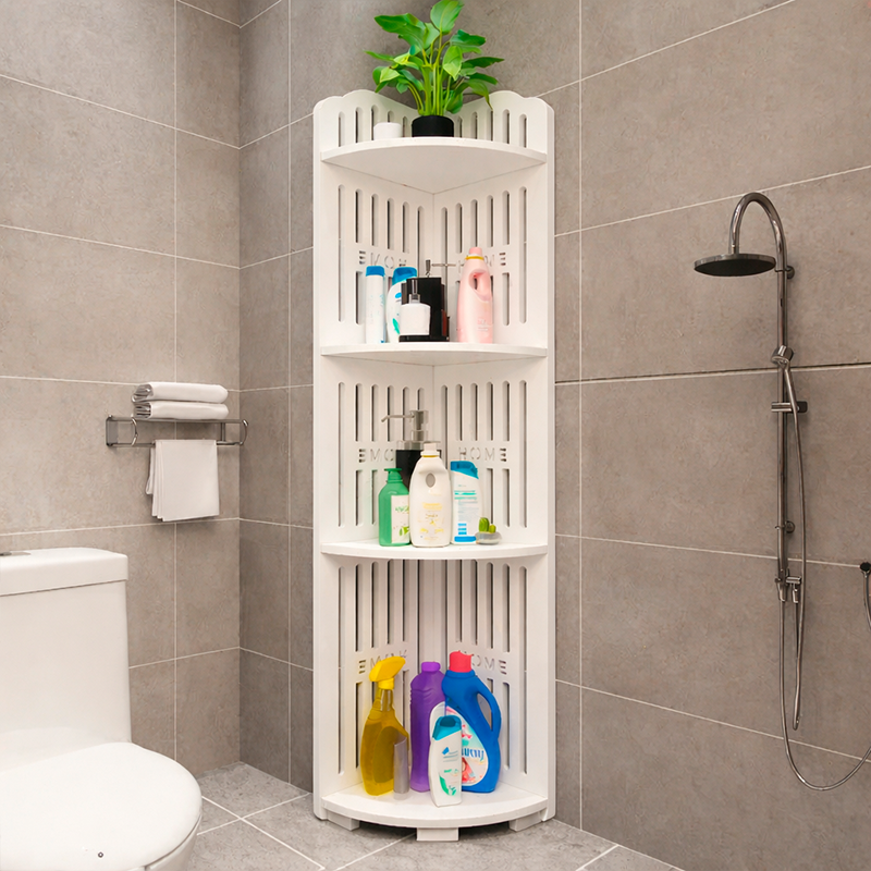 Organizador esquinero de baño de 4 niveles