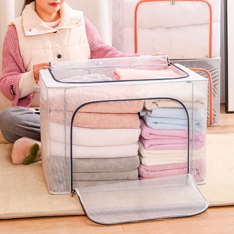 Caja organizador de tela con cremallera