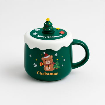 Taza con tapa en forma de árbol