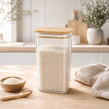 Contenedor Hermético de Acrílico con Tapa de Bambú 670 ml