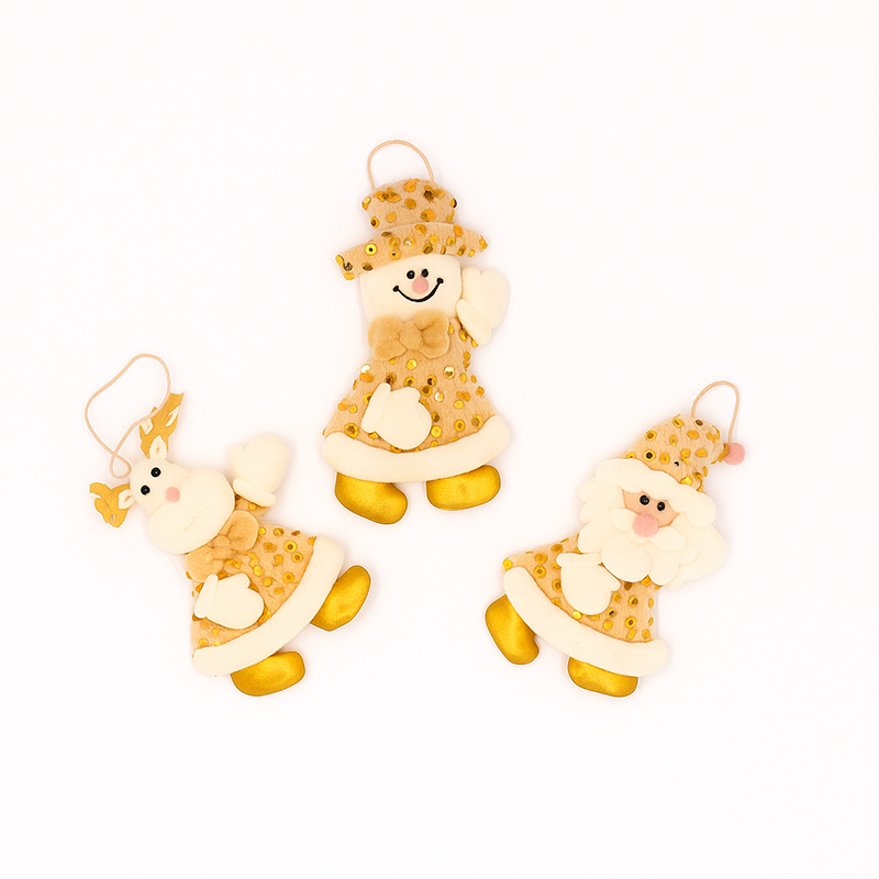 Adornos dorados navideños