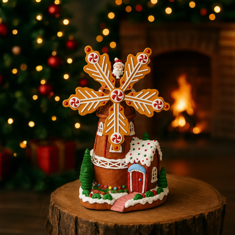 Villa navideña casa de jengibre