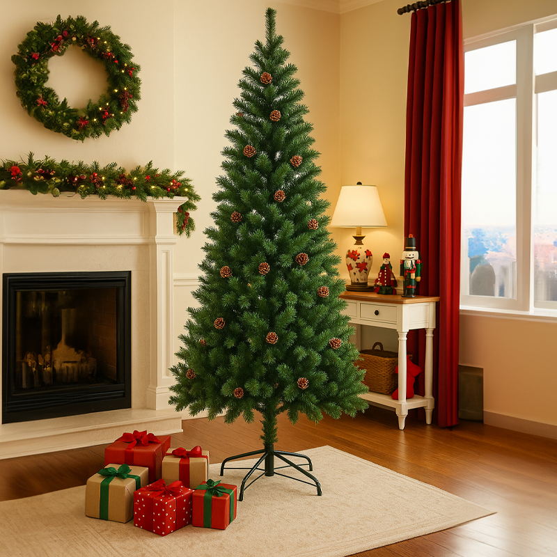 Árbol de navidad con piñas