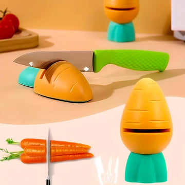 Afilador de cuchillos con diseño de zanahoria
