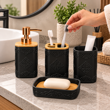 Set de Accesorios para Baño de 4 Piezas Clásico