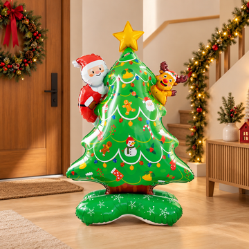 Globo de Árbol Inflable con Papá Noel y Reno