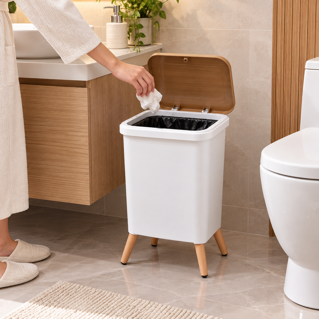 Tacho Rectangular con Tapa Automática – 16 L