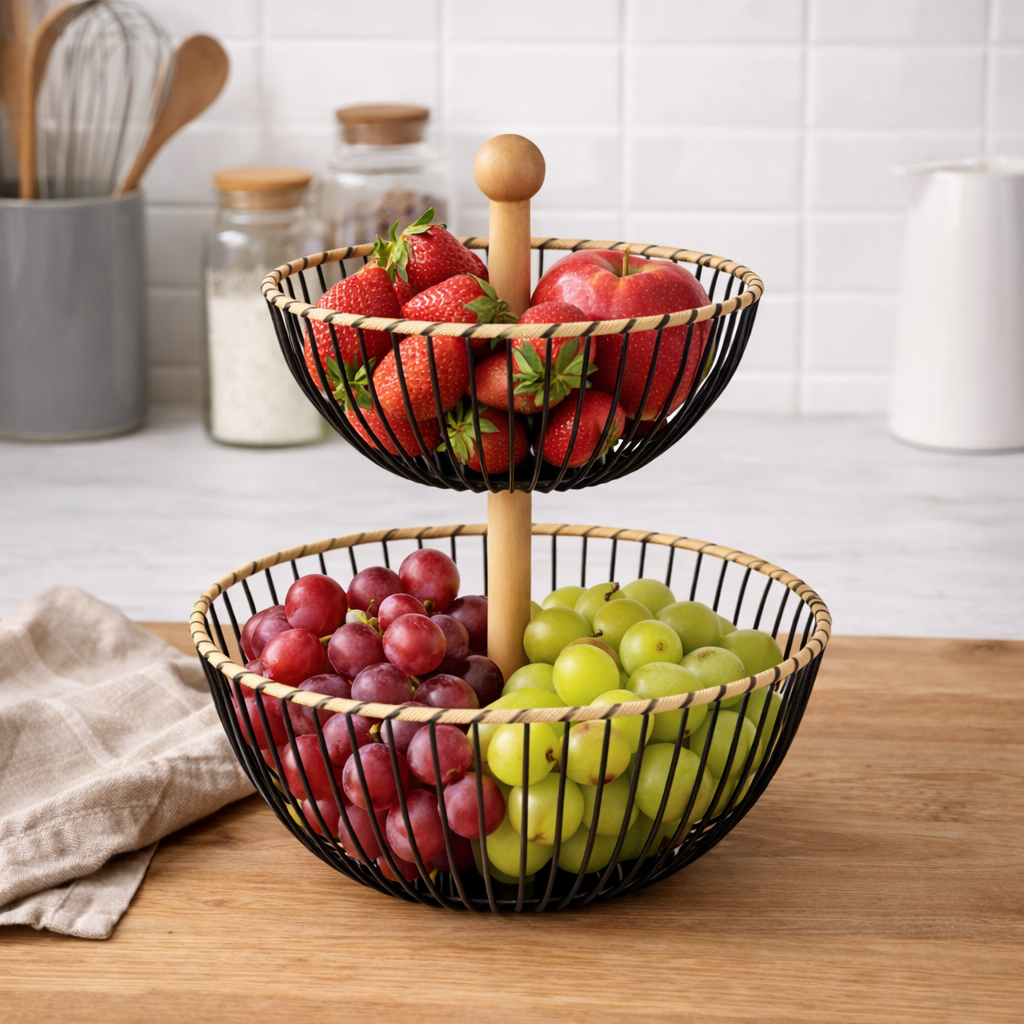 Frutero organizador de 2 niveles