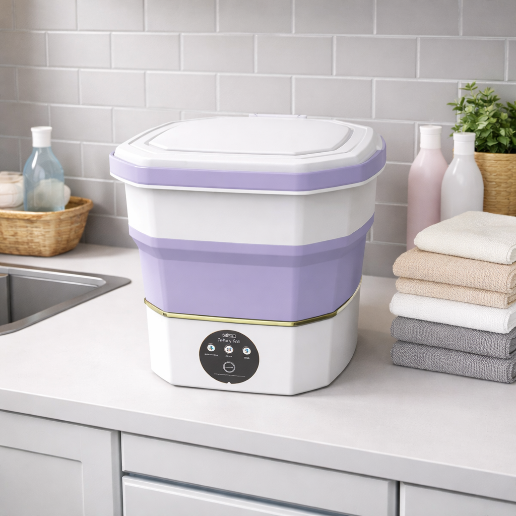 Lavadora Portátil Compacta con Diseño Plegable