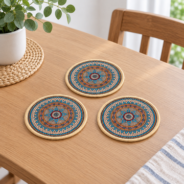 Set de 3 Individuales Decorativos Redondos Mandala
