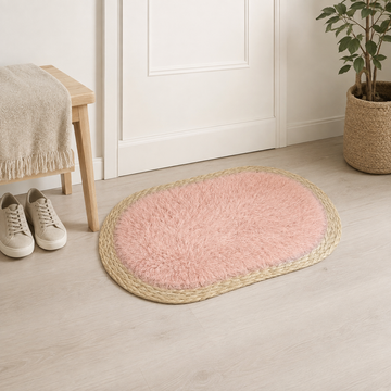 Alfombra Ovalada de Yute con Base Antideslizante