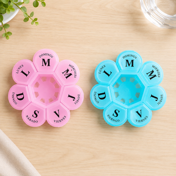 Organizador semanal de pastillas tipo flor