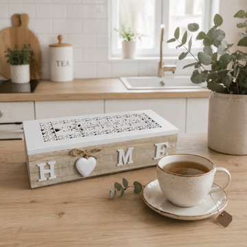 Caja Organizadora de Té “HOME” de Madera 3 espacios