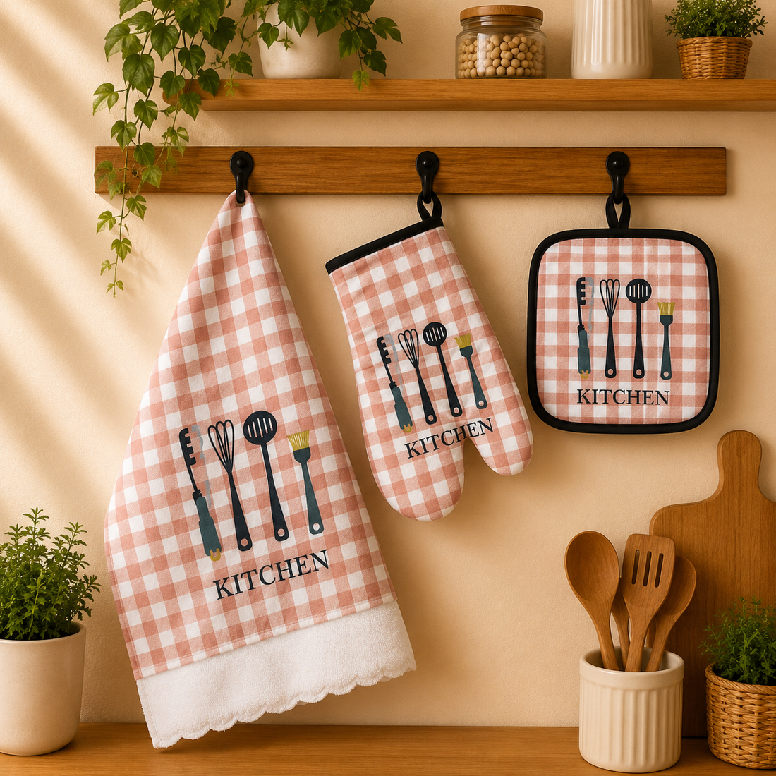 Set de cocina cuadros 3 piezas