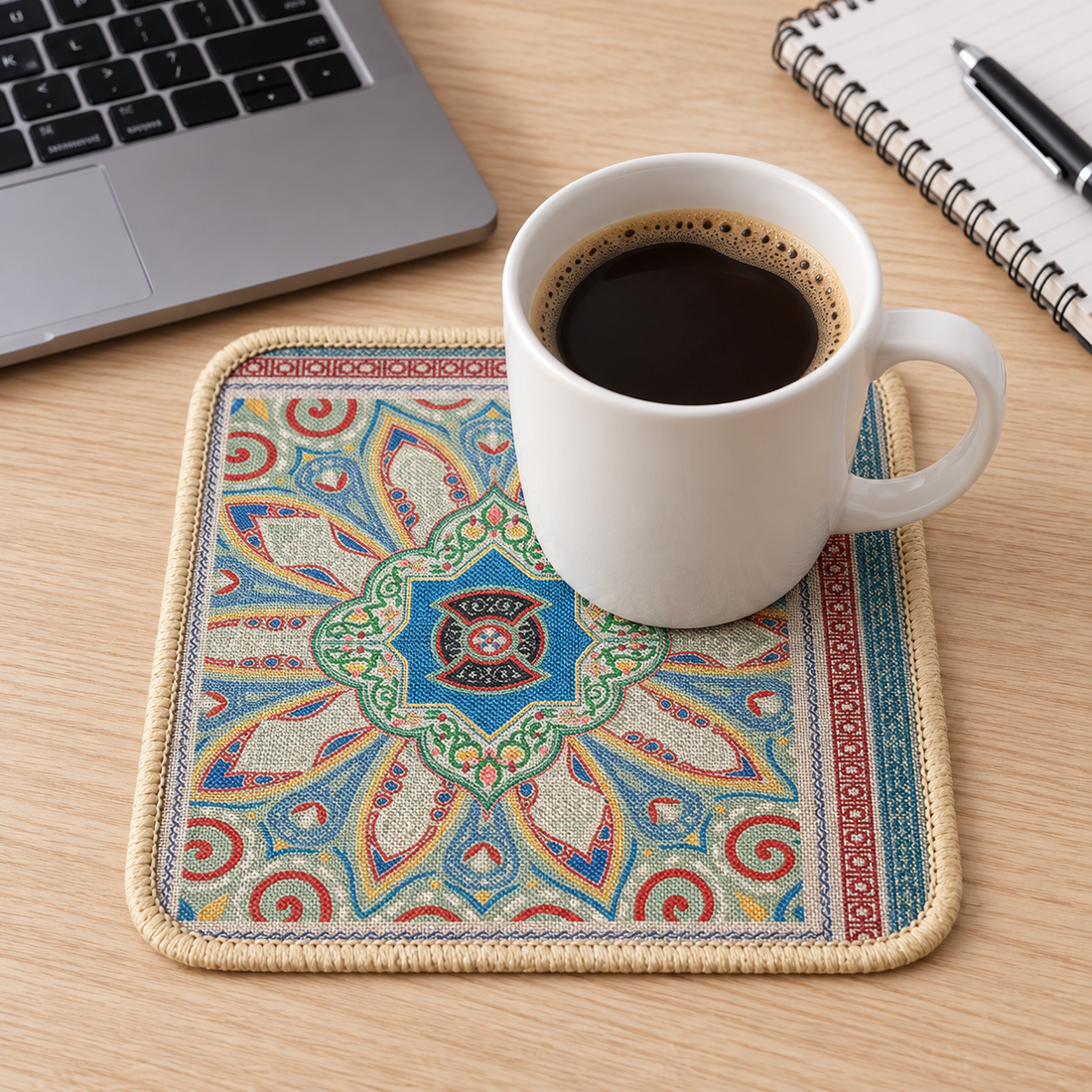 Set x3 Individual Mandala Multicolor Cuadrado