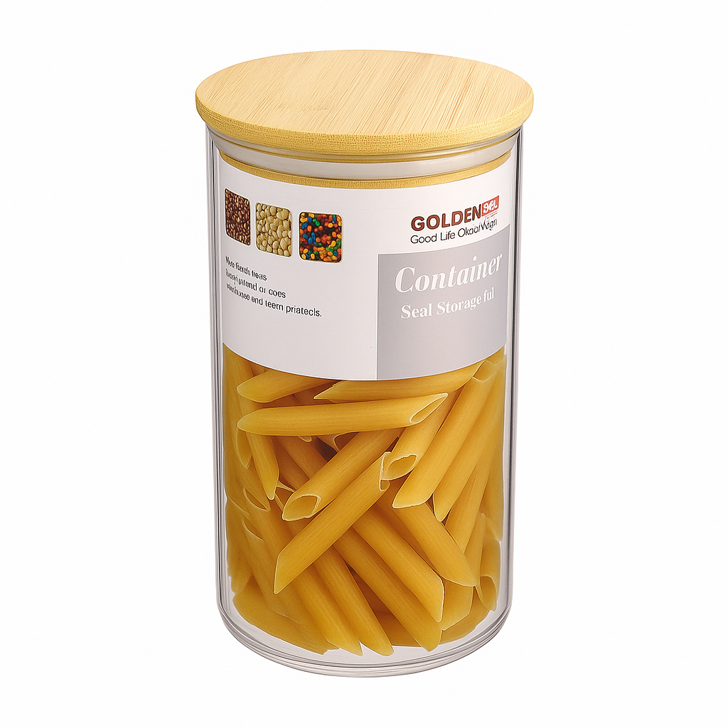 Recipiente de 1200ml con tapa de bambú