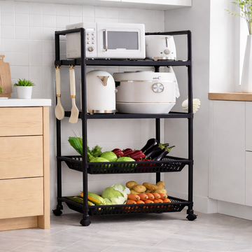 Estante de 4 niveles con ruedas