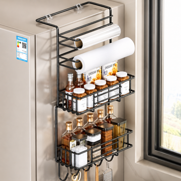 Organizador de Cocina con Portarrollos y Ganchos