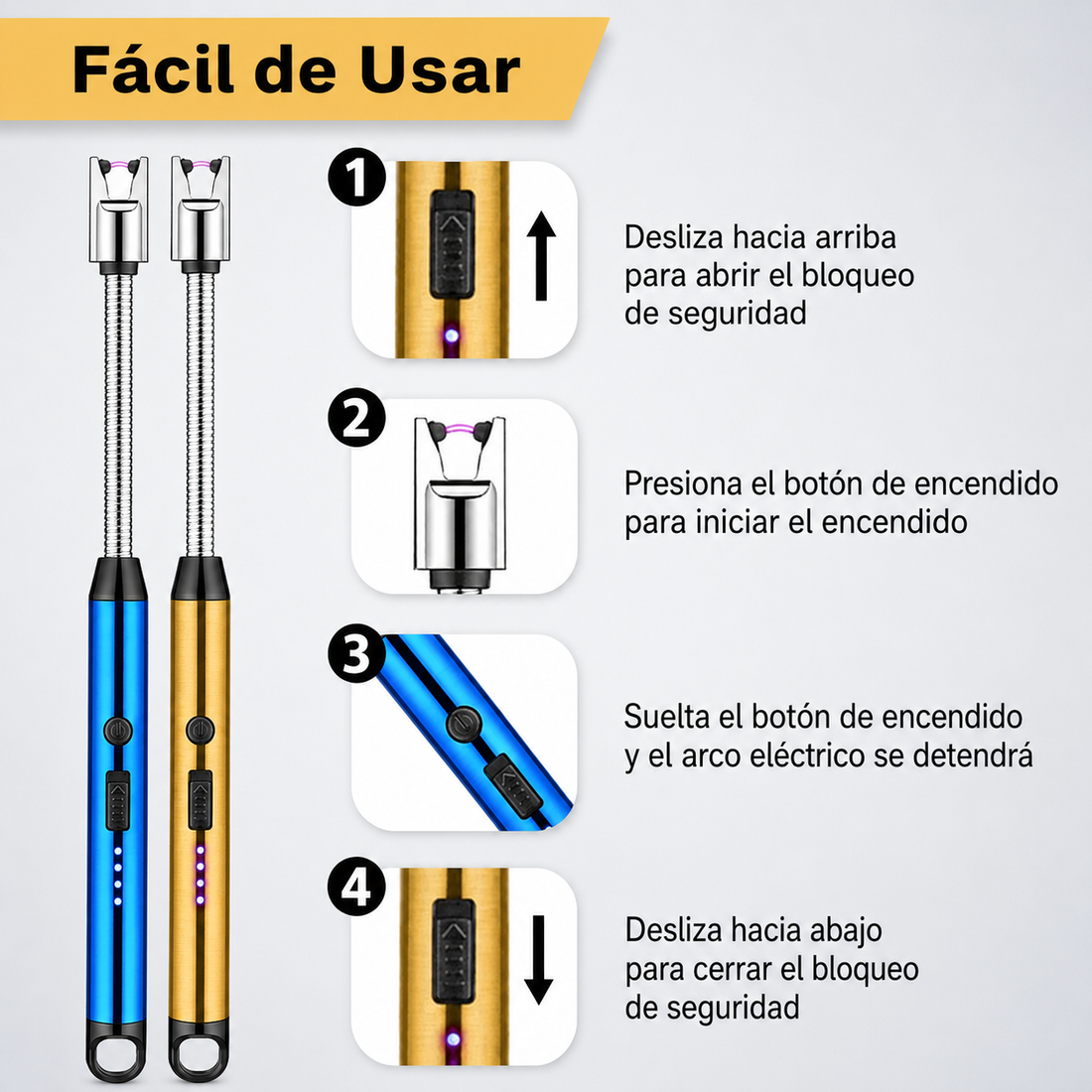 Encendedor Eléctrico con Cuello Flexible 360°
