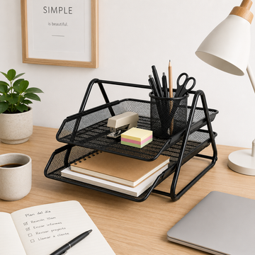 Organizador de escritorio metálico 2 niveles