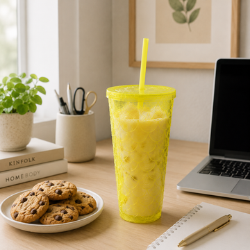 Vaso Tumbler con Tapa y Sorbete