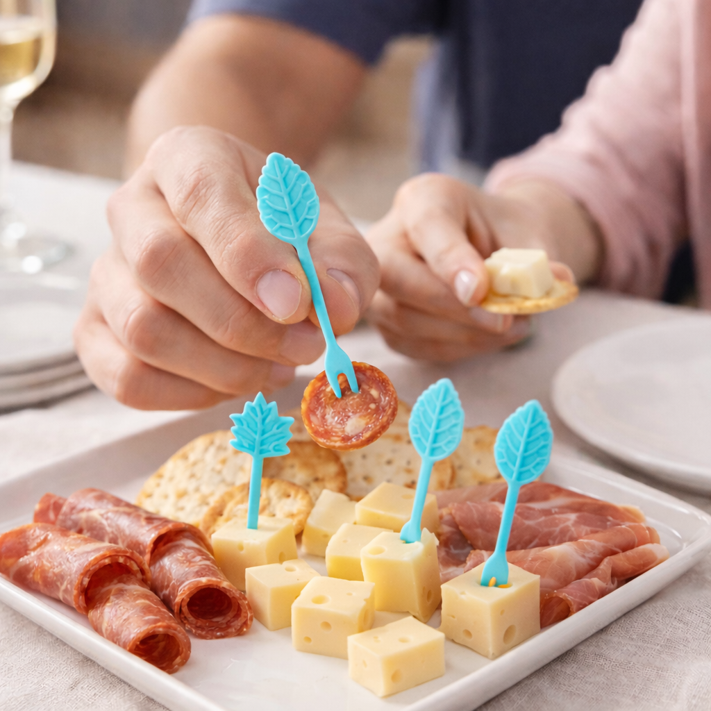 Pack Palillos Decorativos para Snacks en Forma de Hojas