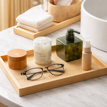 Set de 2 Bandejas Decorativa de Bambú