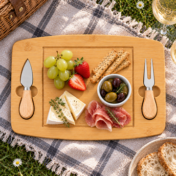 Tabla para Aperitivos de Bambú con Utensilios