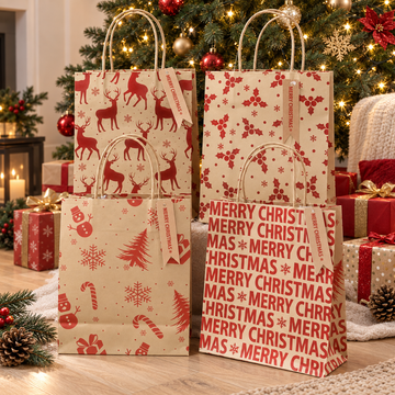 Bolsa de Regalo Navideña con Etiqueta