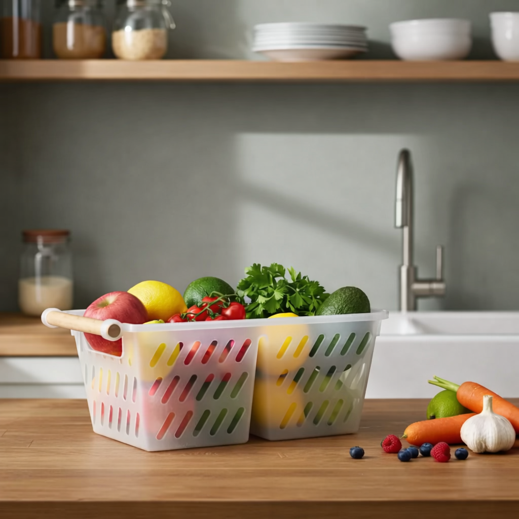 Organizador Multifuncional con asa de madera