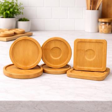 Set de 6 Posavasos de Bambú Natural