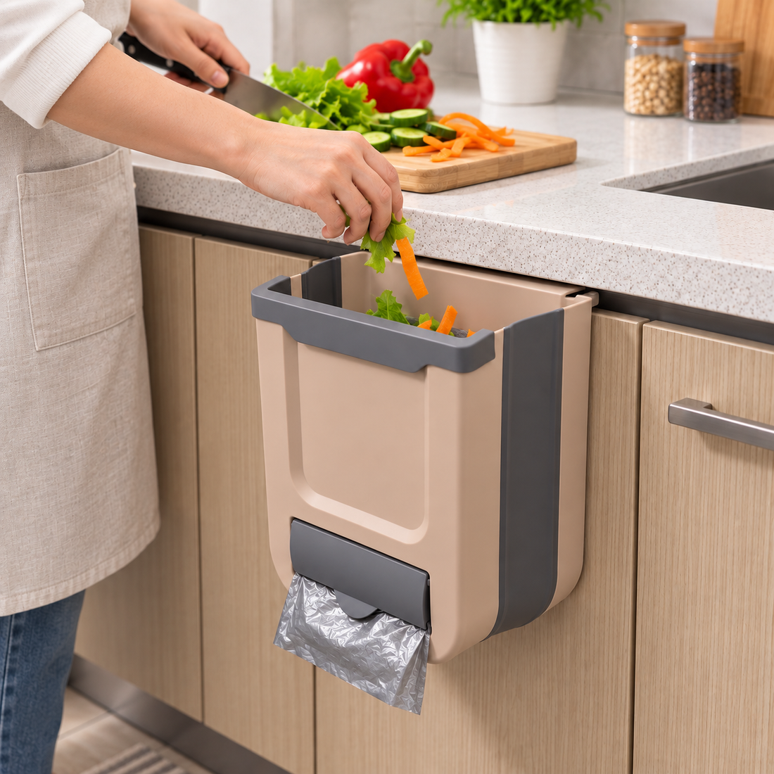 Contenedor de basura plegable