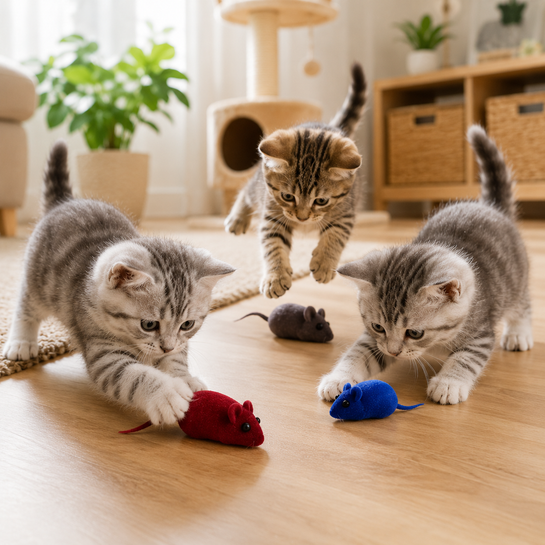 Set juguete ratoncito para gatos