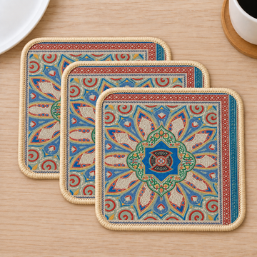 Set x3 Individual Mandala Multicolor Cuadrado