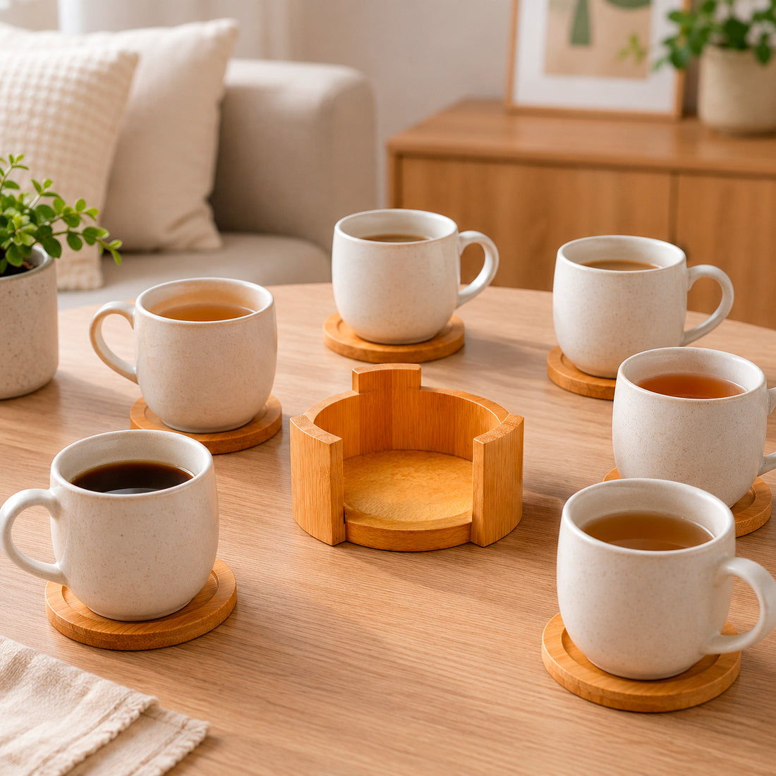 Set de Posavasos de Bambú Pack x6